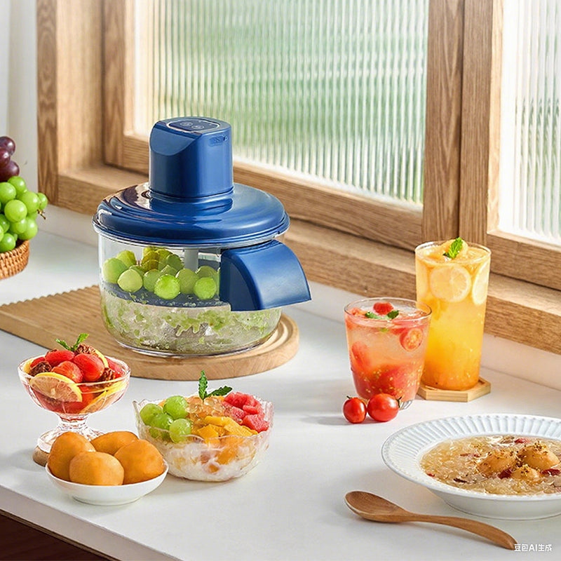 Electric chopper with 5 blade cutter head