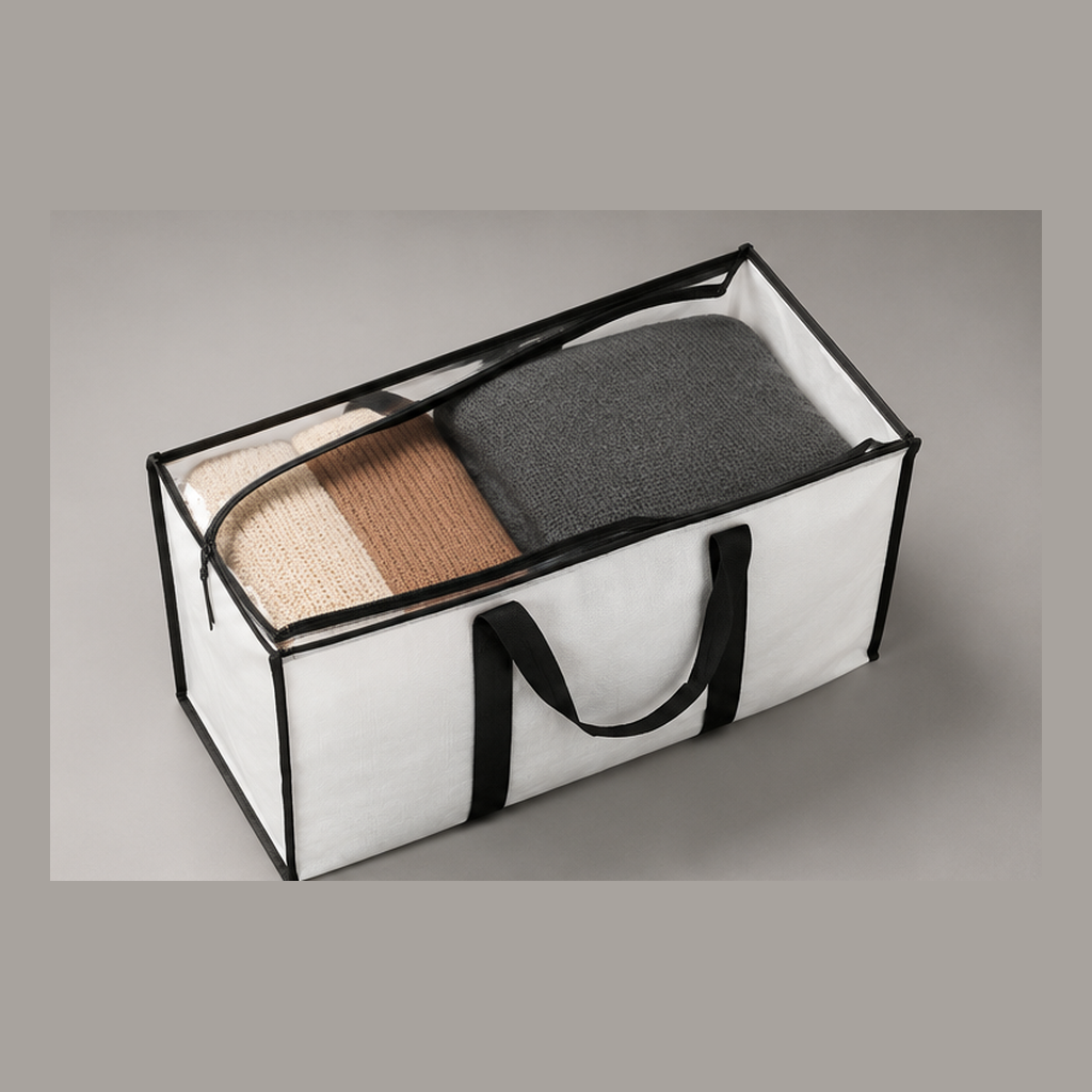 Large Canvas Storage Tote side