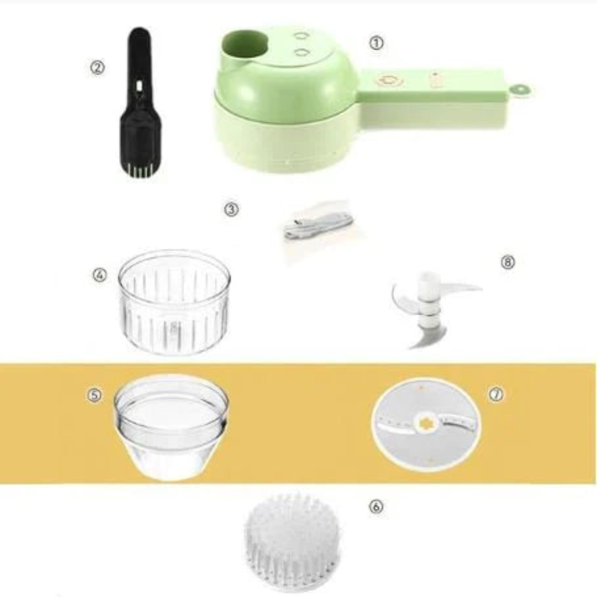4-in-1 electric chopper with USB charging function