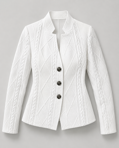 Cable Knit Blazer Jacket front