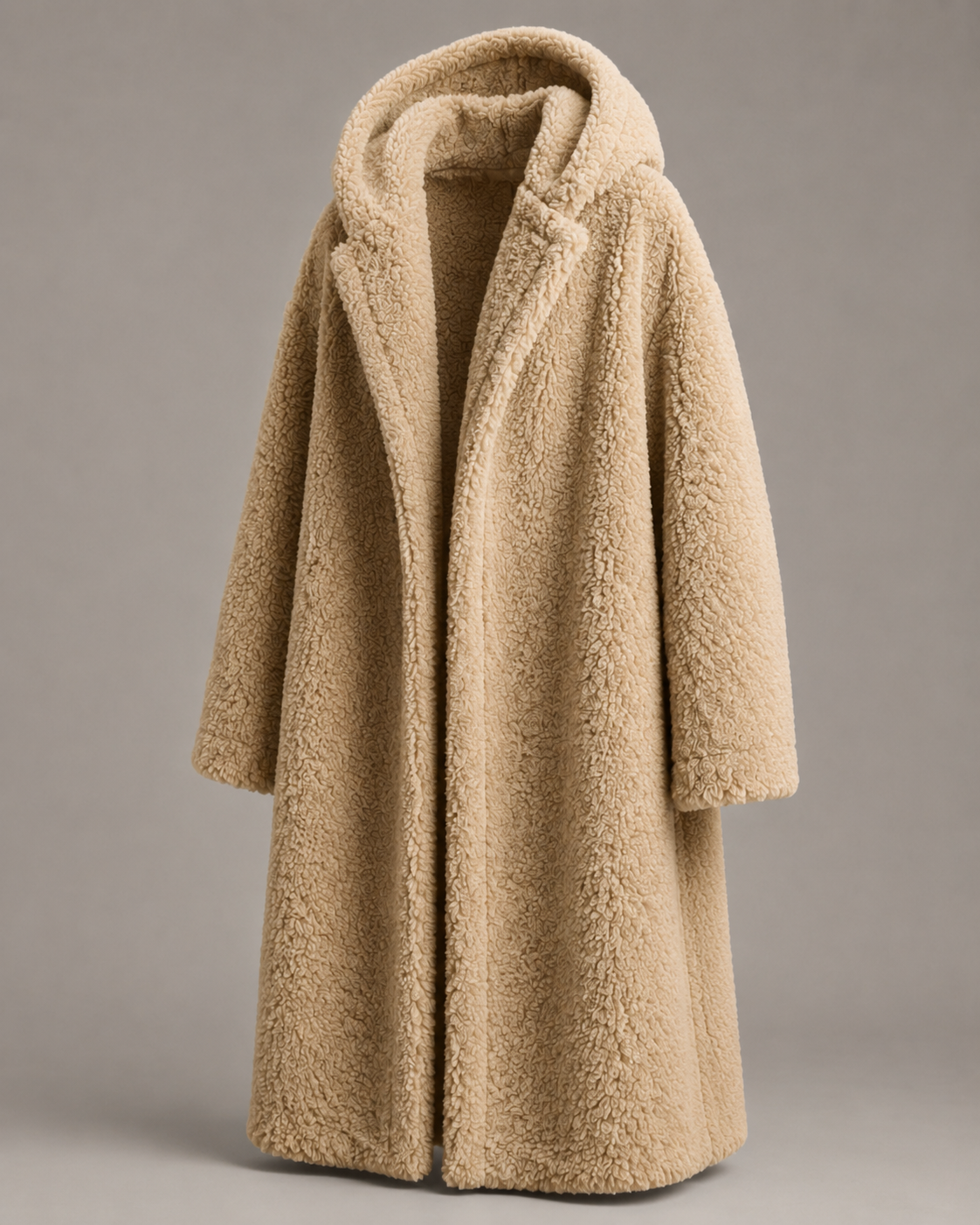 Oversized Sherpa Hooded Coat detail