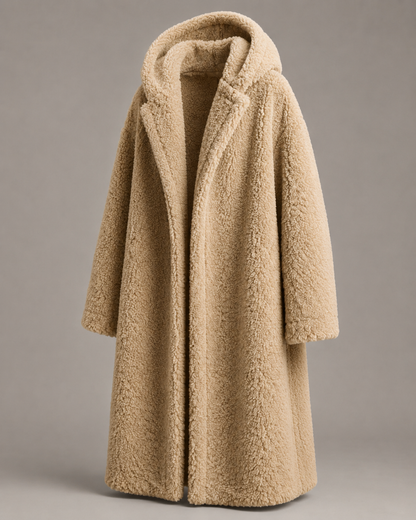 Oversized Sherpa Hooded Coat detail