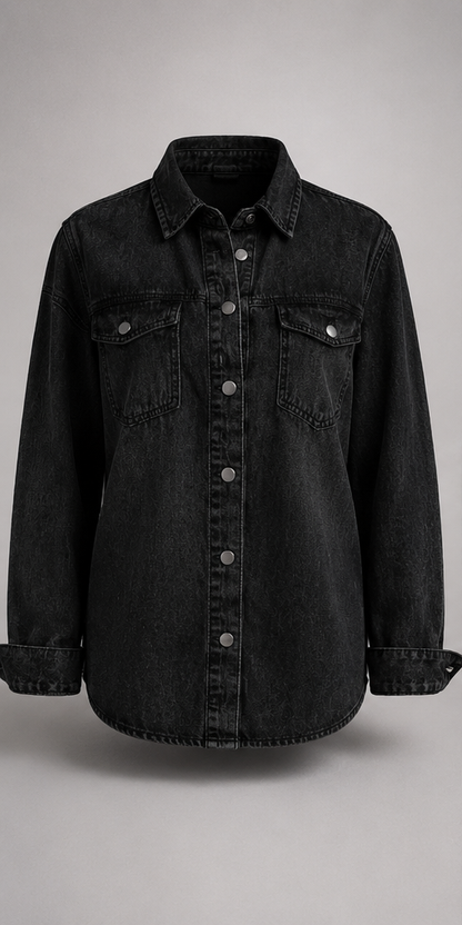 Oversized Denim Shacket front