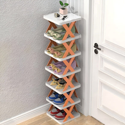 Shoe rack foldable with 3-7 layers