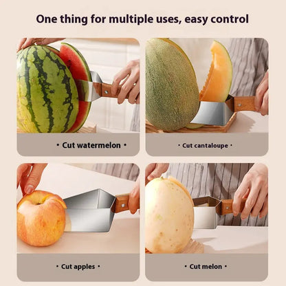 Stainless steel fruit cutter with ergonomic handle