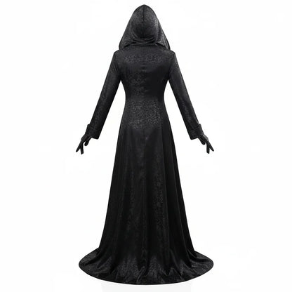 Gothic Vampire Costume Set for Women with Dress Gown Coat Choker & Tattoos for Halloween Cosplay Conventions Horror Fans | Thomler