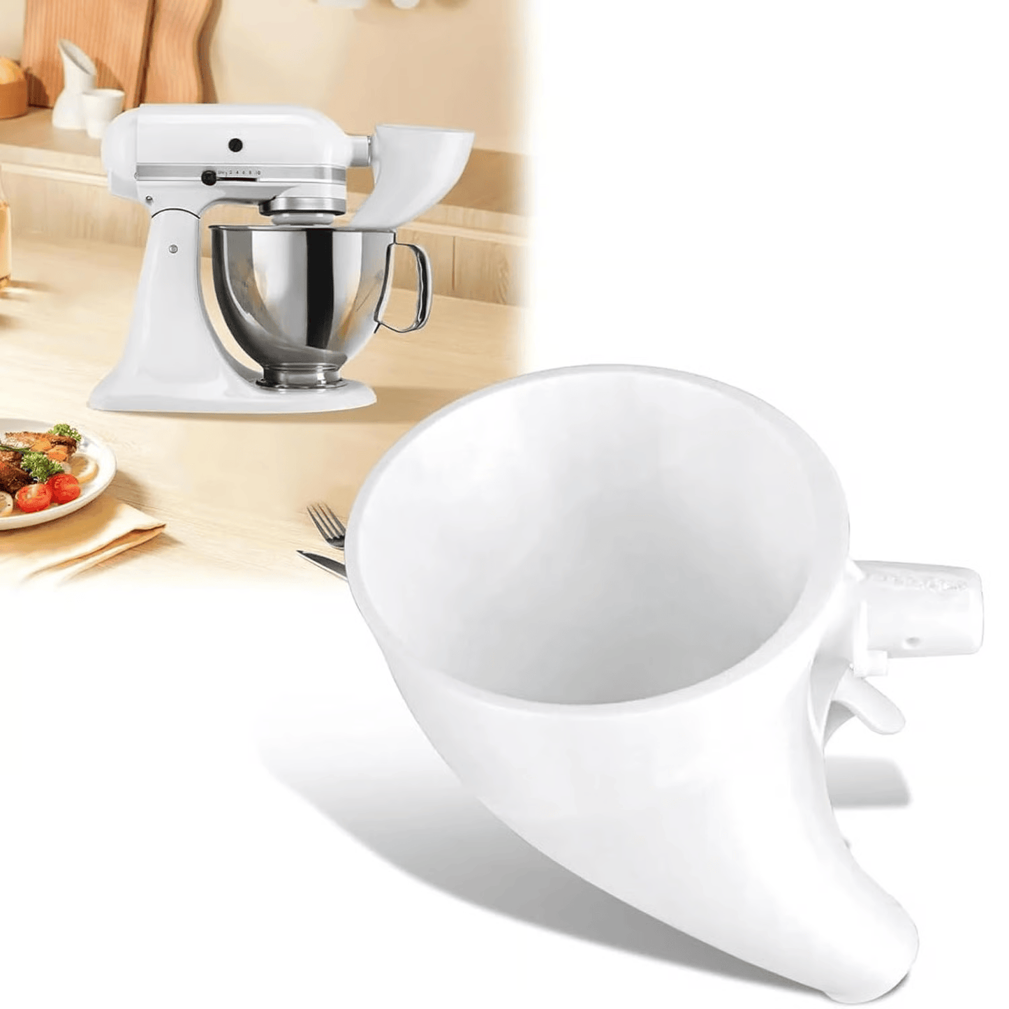 Food Processor Flour Funnel - No more spills
