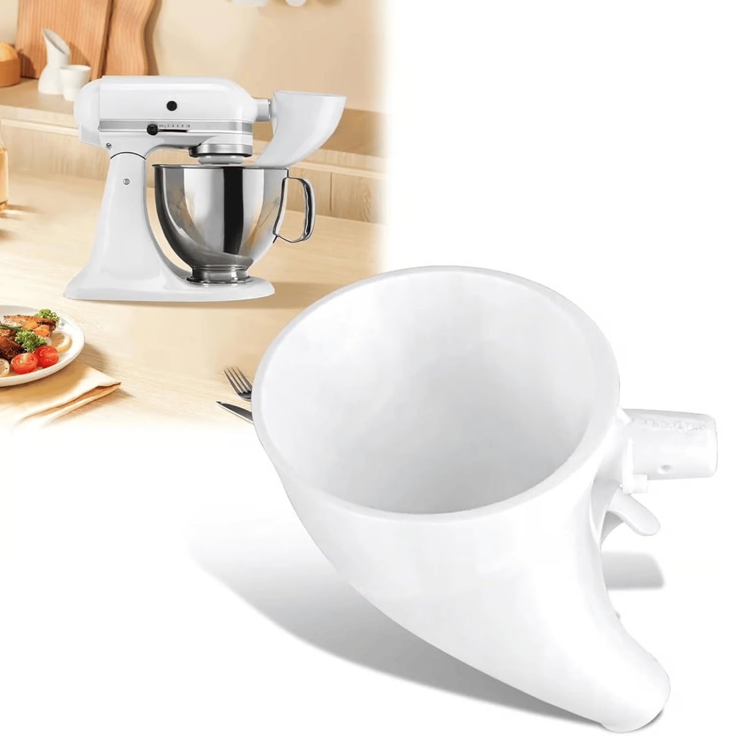 Food Processor Flour Funnel - No more spills