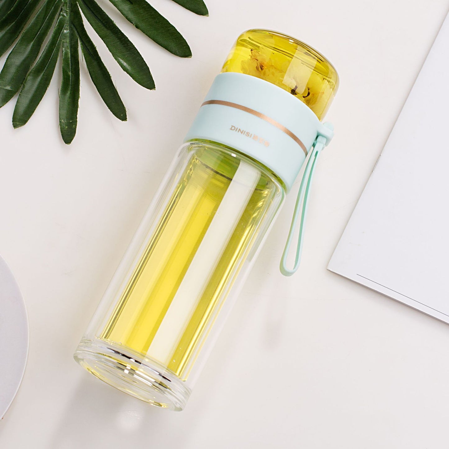 Double Wall Glass Water Bottle with Infuser - PureBrew