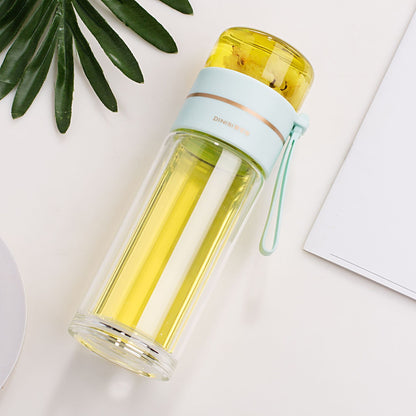 Double Wall Glass Water Bottle with Infuser - PureBrew