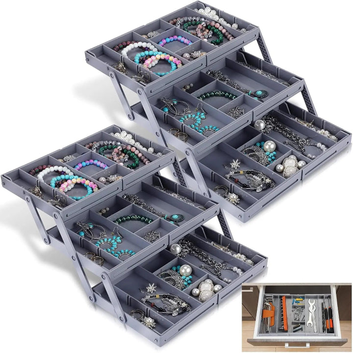 Smart 3 Tier Drawer Organizer - Expandable & Space Saving for Standard Drawers