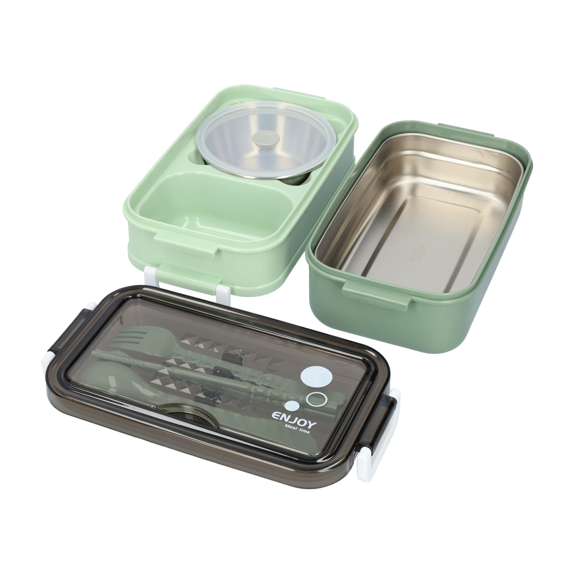 3-tier lunch box with soup container and cutlery