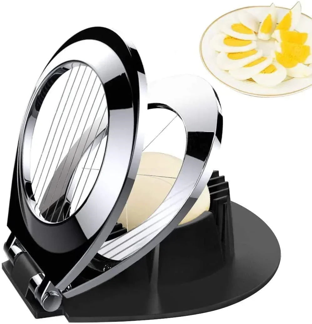 Stainless steel egg divider - slices, wedges & quarters in one