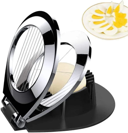 Stainless steel egg divider - slices, wedges & quarters in one