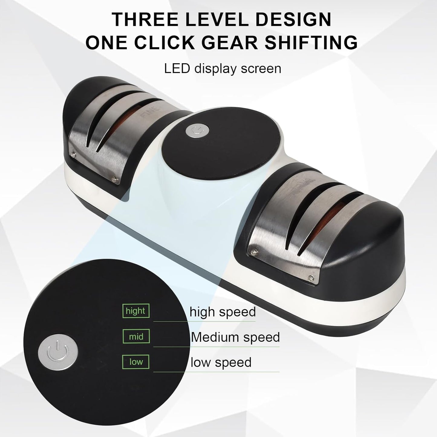 3 Speed ​​Electric Knife Sharpener with LED Display - EdgeMaster