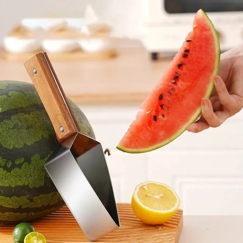 Stainless steel fruit cutter with ergonomic handle