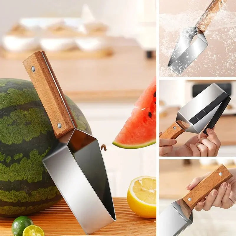 Stainless steel fruit cutter with ergonomic handle