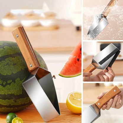 Stainless steel fruit cutter with ergonomic handle