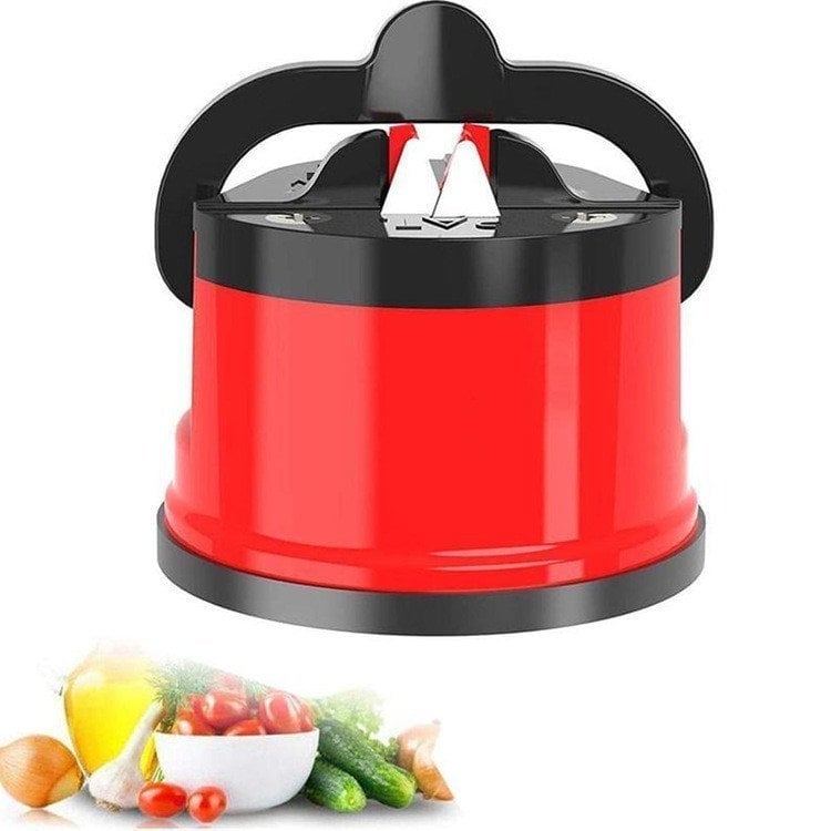 Knife sharpener with suction cup - stable attachment