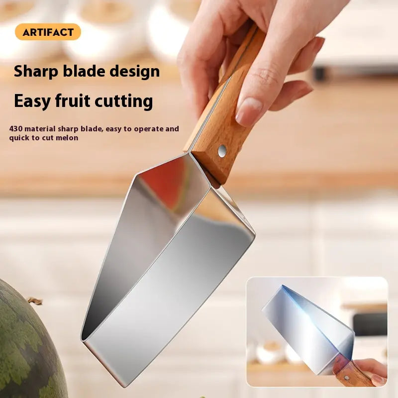 Stainless steel fruit cutter with ergonomic handle