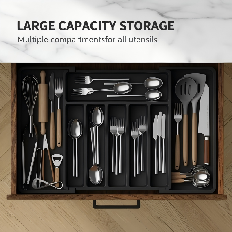 Extendable Cutlery Drawer Organizer - Adjustable 33-57cm