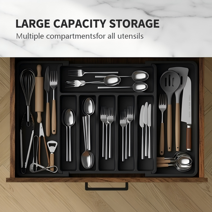 Extendable Cutlery Drawer Organizer - Adjustable 33-57cm