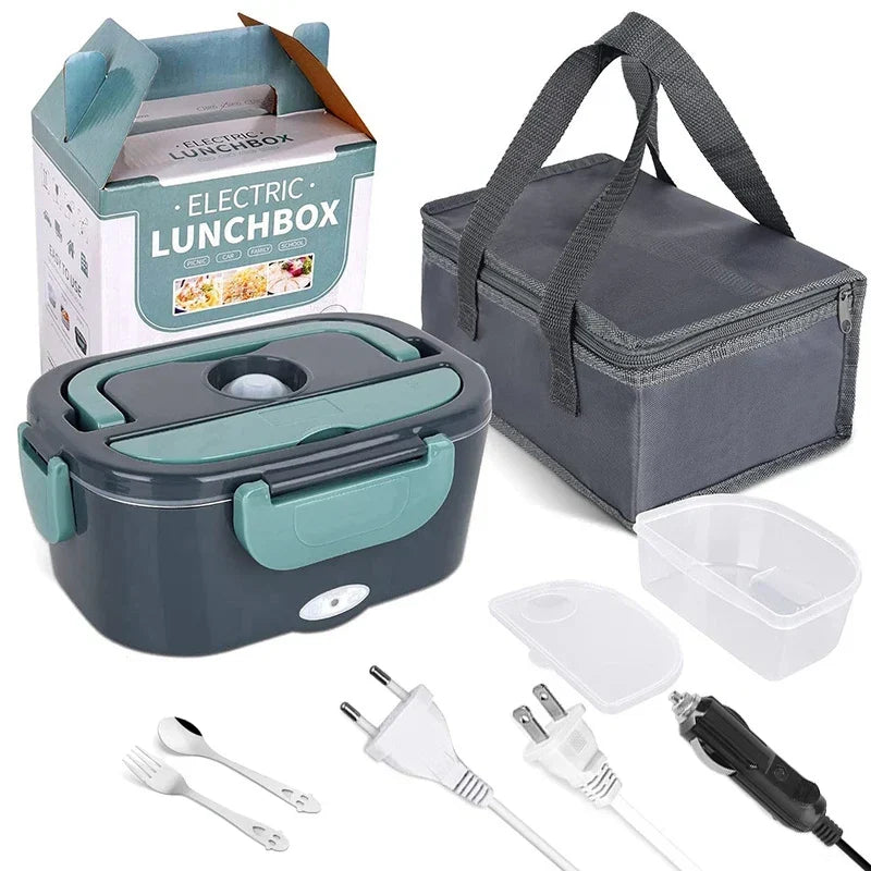 Electric lunch box with heating function - stainless steel