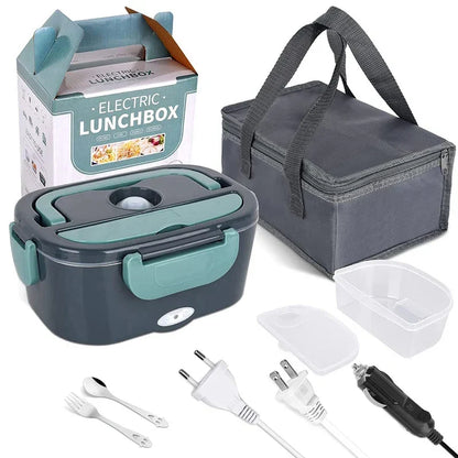 Electric lunch box with heating function - stainless steel