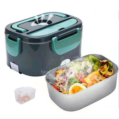 Electric lunch box with heating function - stainless steel
