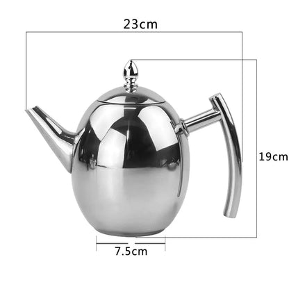 Stainless steel teapot with strainer – TeaElegance