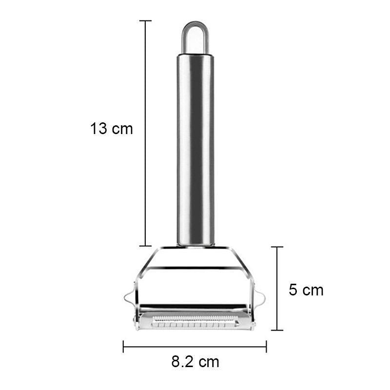 Stainless steel vegetable peeler with julienne blade