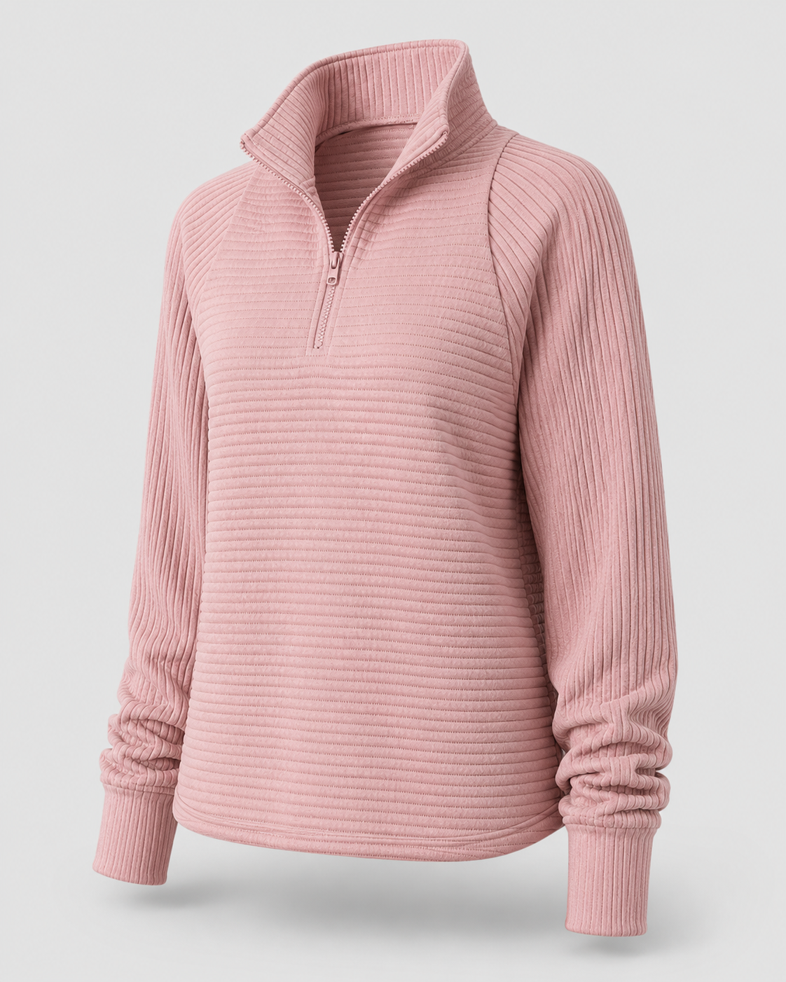 Ribbed Quarter-Zip Pullover detail