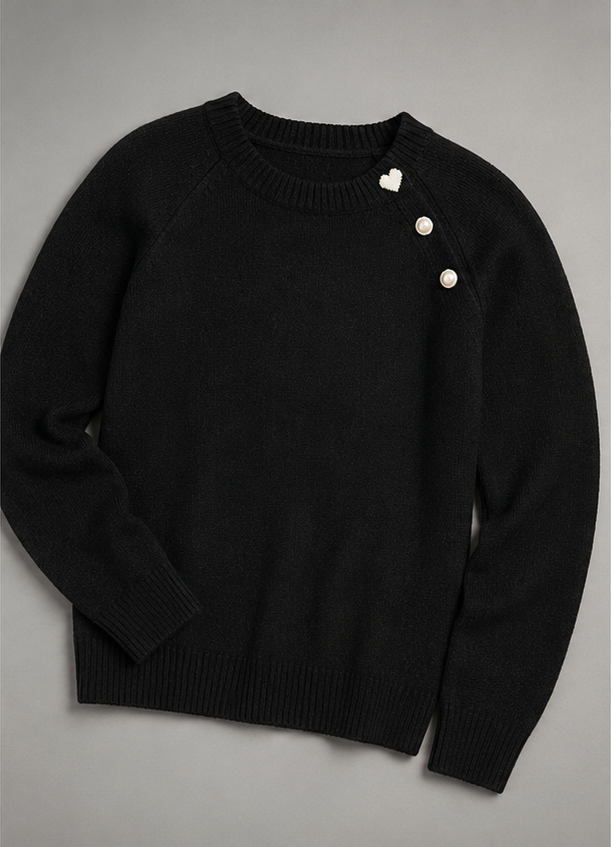 Pearl Button Knit Sweater front