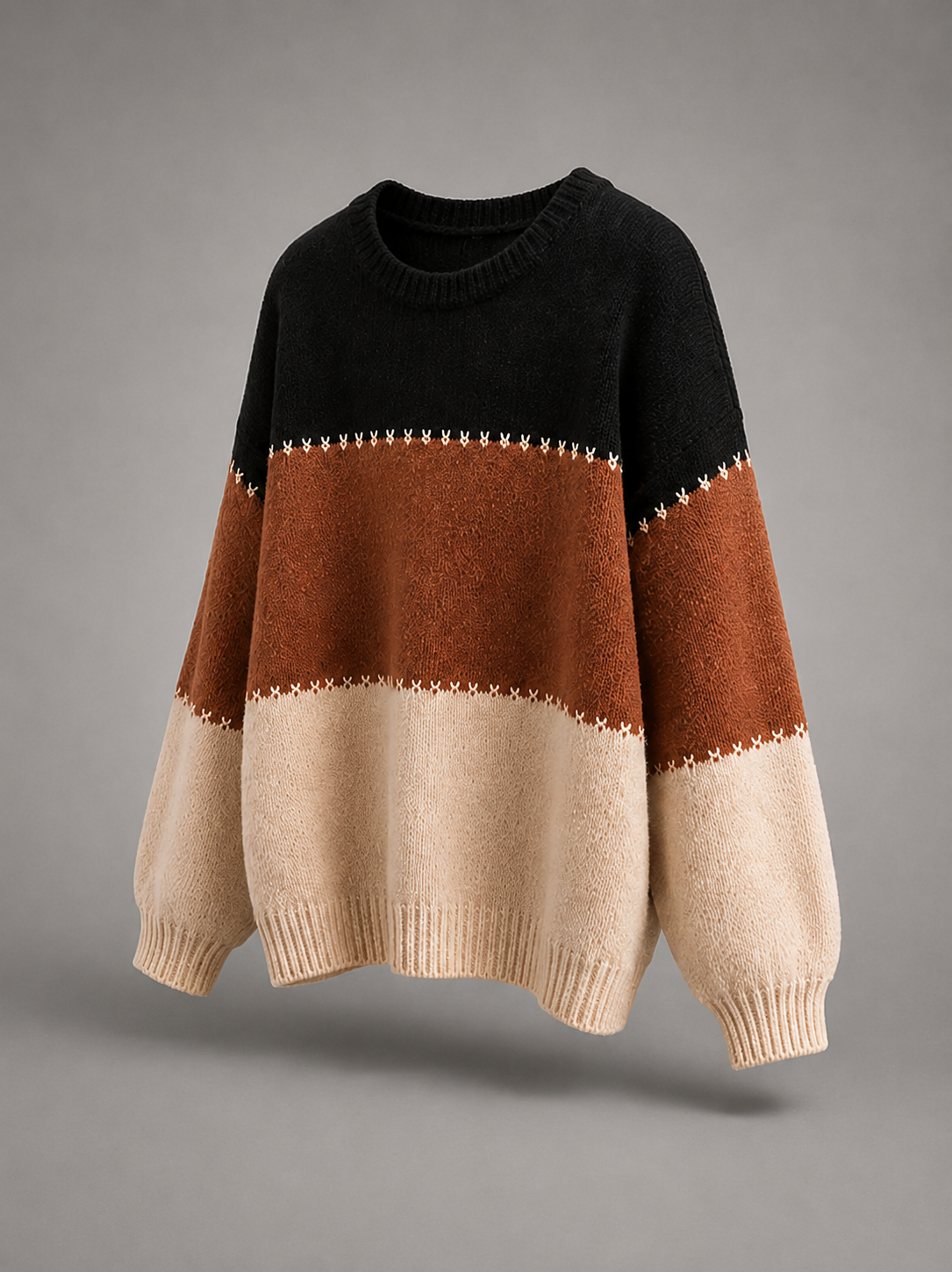Colorblock Oversized Sweater