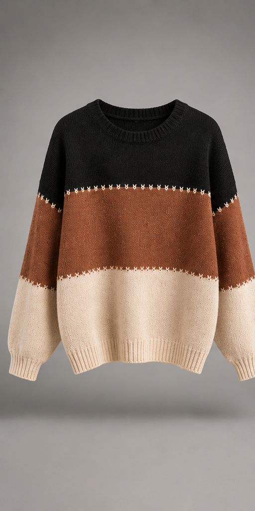 Colorblock Oversized Sweater side