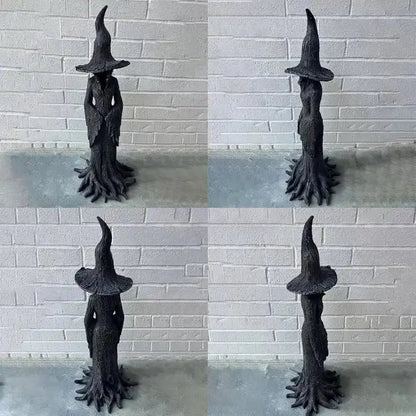 Handcrafted Witch Garden Statue Weatherproof Resin Guardian Figure for Yard Patio Home Outdoor Spiritual Decor Earth Tone Sculpture | Thomler