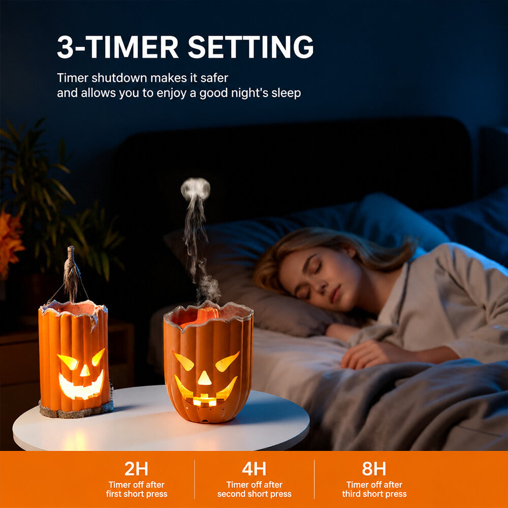 6.5'' Halloween Pumpkin Humidifier Jellyfish Mist Aroma Diffuser with Remote Control and Ambient Light