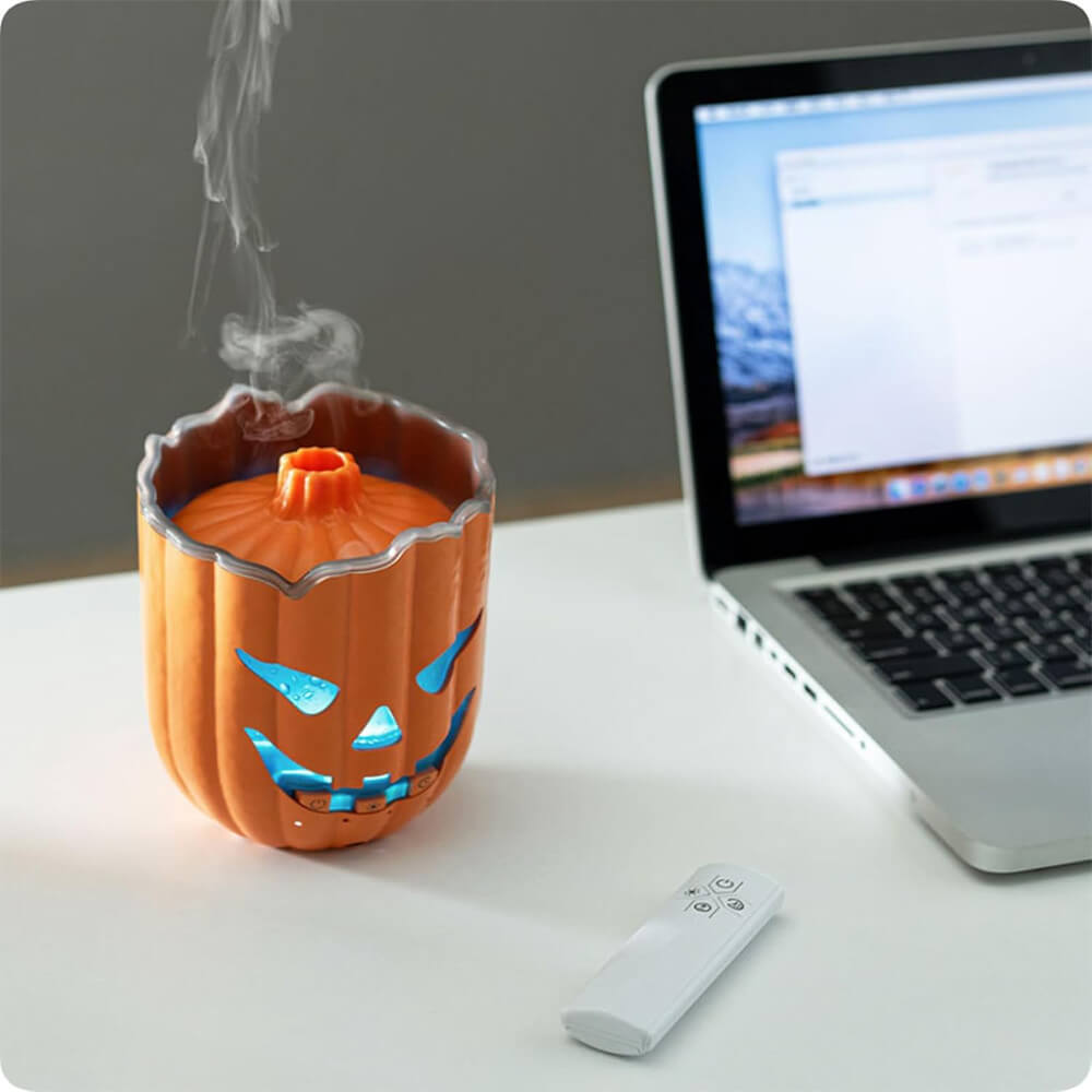 6.5'' Halloween Pumpkin Humidifier Jellyfish Mist Aroma Diffuser with Remote Control and Ambient Light
