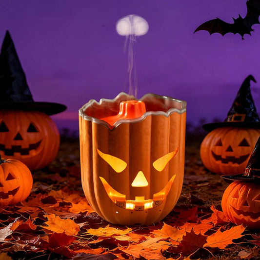 6.5'' Halloween Pumpkin Humidifier Jellyfish Mist Aroma Diffuser with Remote Control and Ambient Light