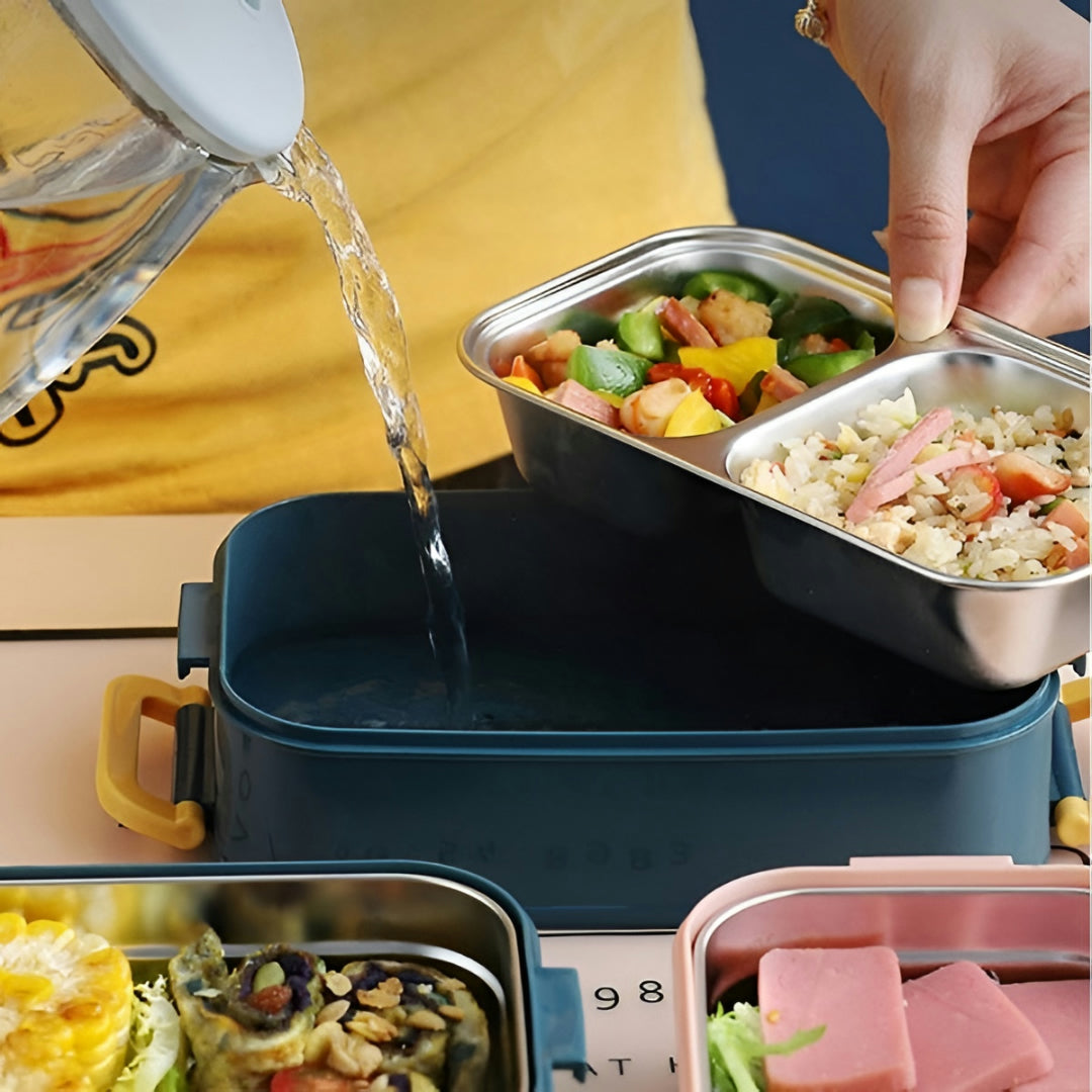 Thermally insulated lunch box made of stainless steel - 4 hours warm or cold