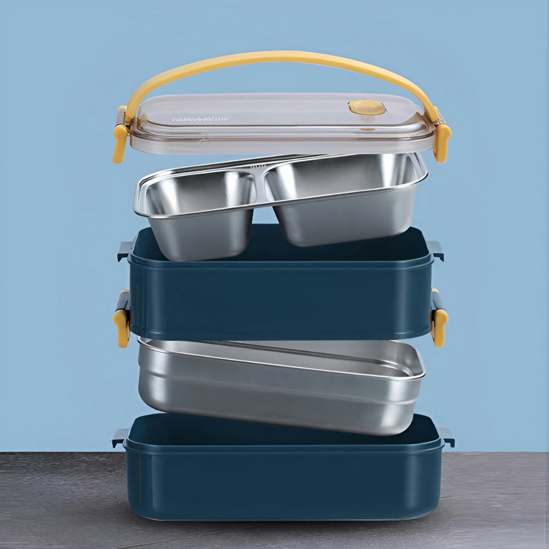 Thermally insulated lunch box made of stainless steel - 4 hours warm or cold