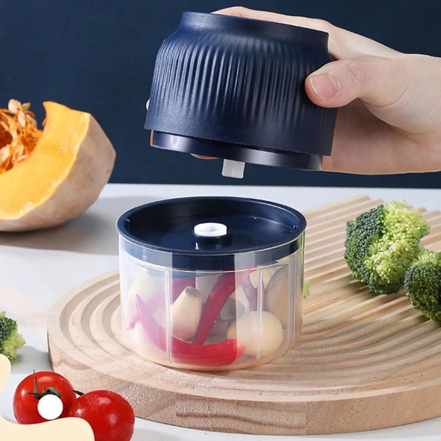 Mini Garlic Chopper — Chops meat, nuts & spices effortlessly