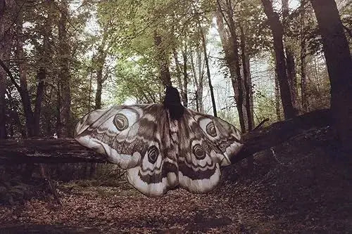 Moth Wing Cape Gray Nature-Inspired Costume Shawl for Festivals Photoshoots Halloween Performances Dance Parties Cosplay Events | Thomler