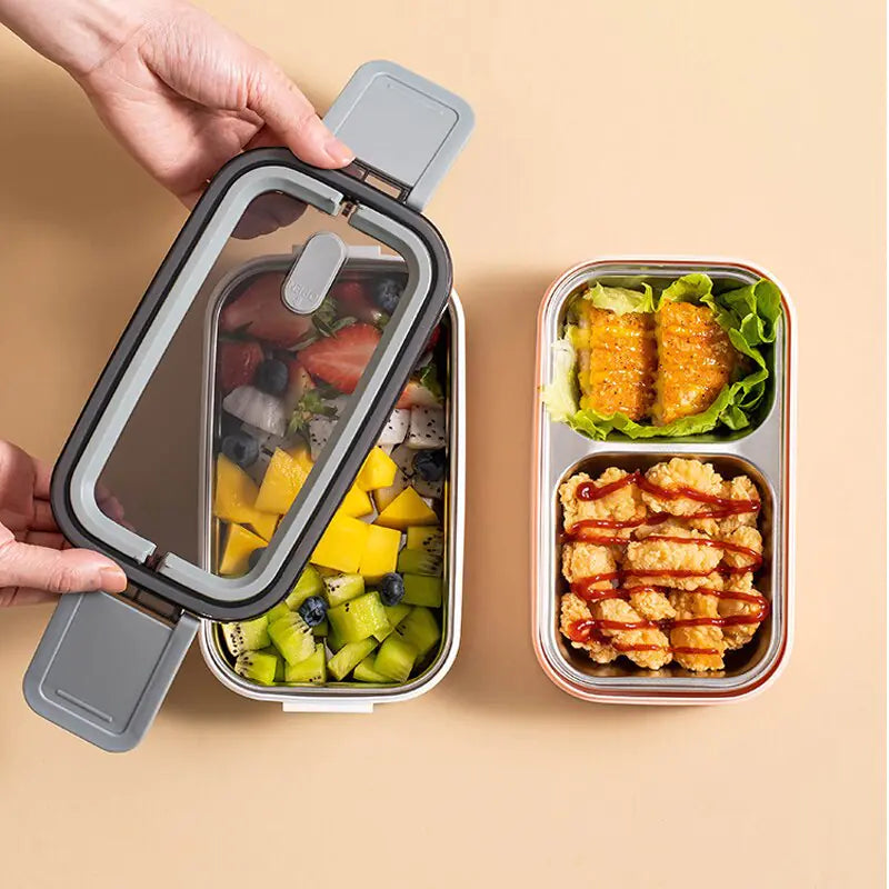 2-Layer Stainless Steel Bento Lunch Box - MealMate