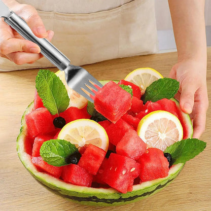 Stainless steel watermelon slicer with fork