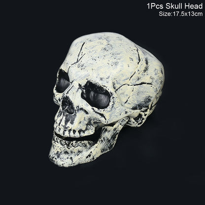 Halloween Skull Decoration with Realistic Bone Finish and Separate Arm, Outdoor Use