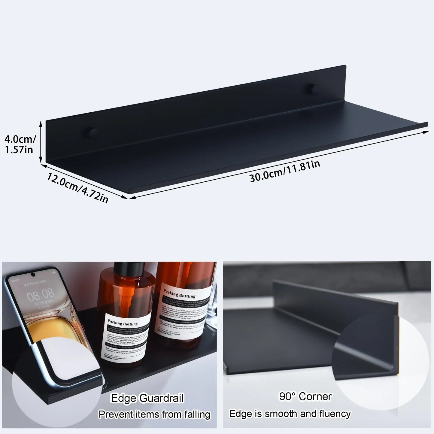 Metal wall shelf