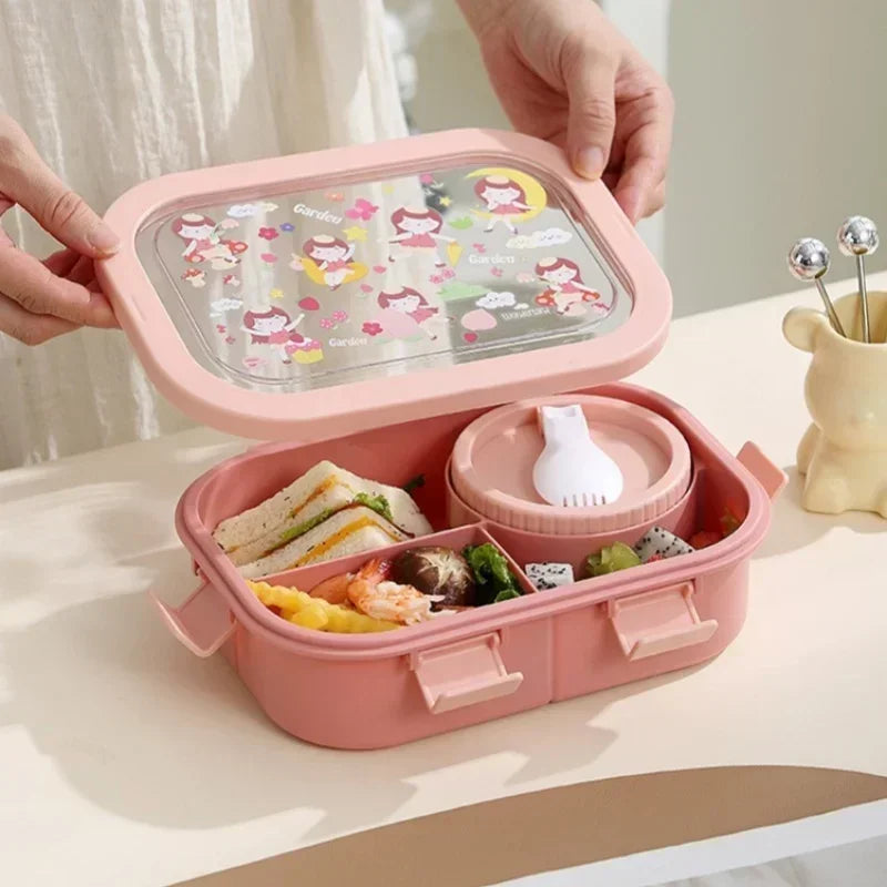 Bento box with soup bowl and spoon - 4 motifs