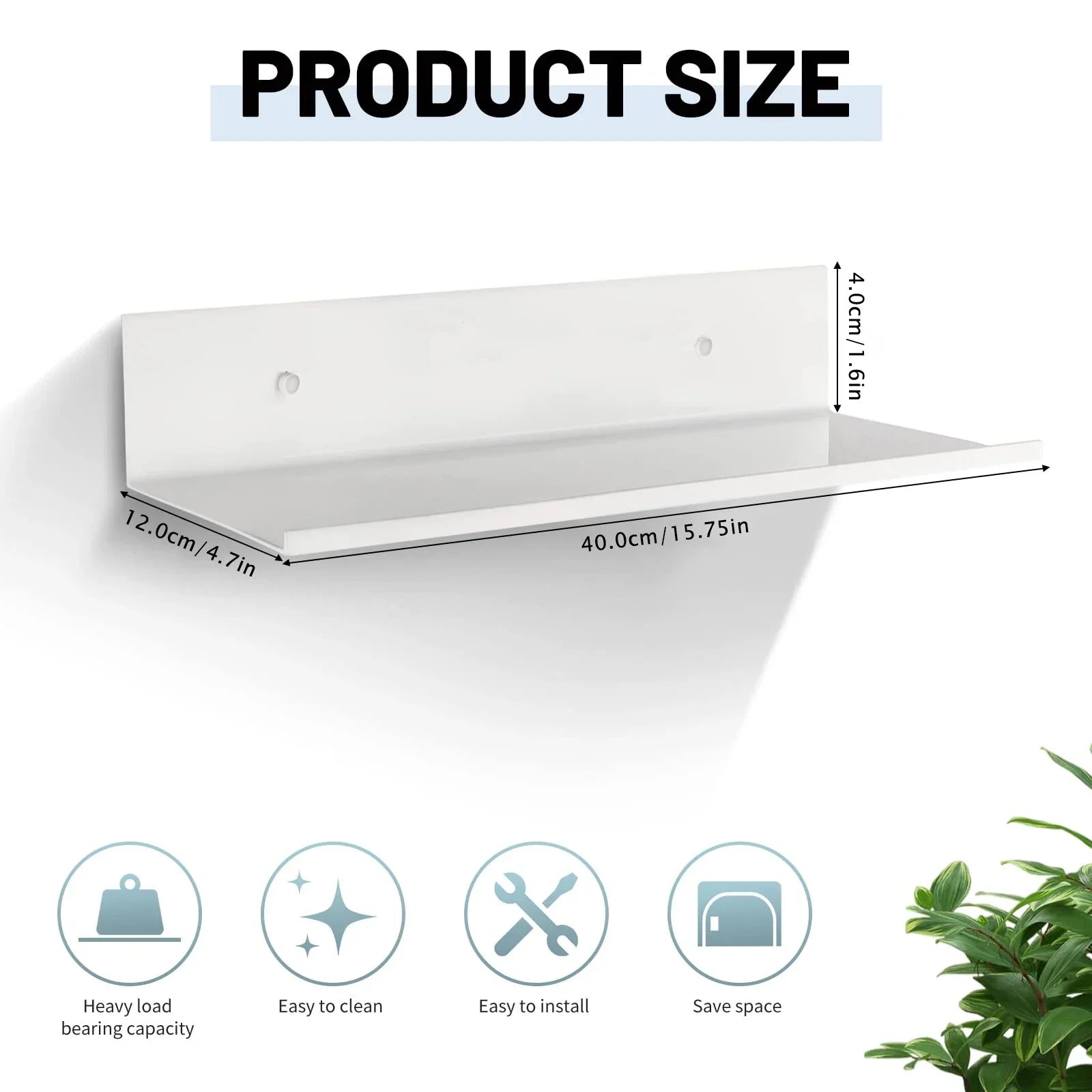 Metal wall shelf