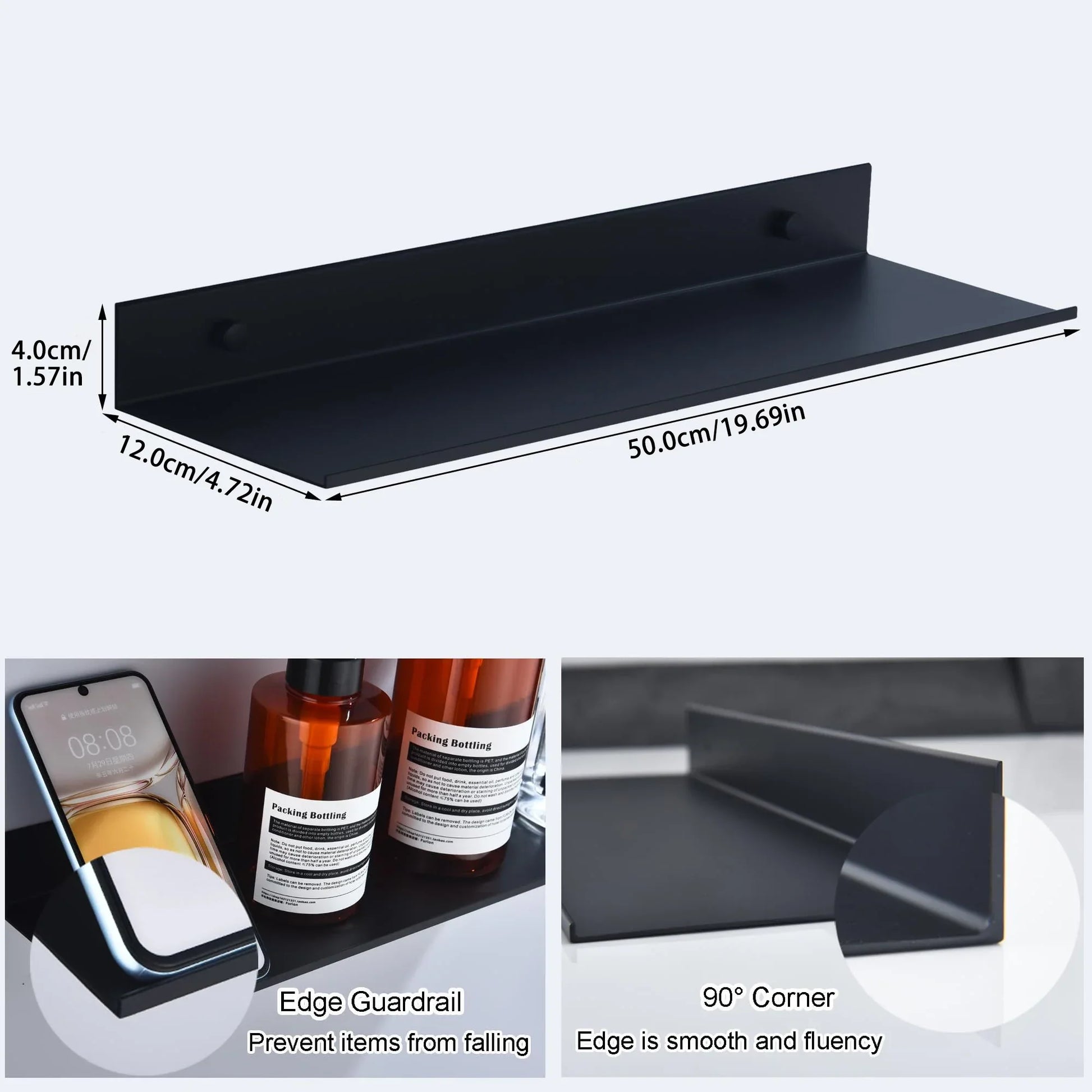 Metal wall shelf